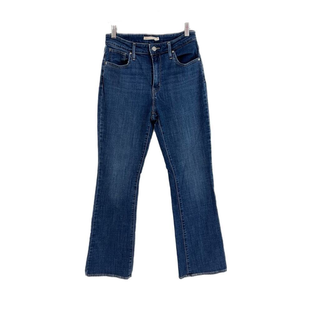 Levis 725 Jeans Womens 29 Blue High Rise Bootcut Dark Wash Stretch Denim